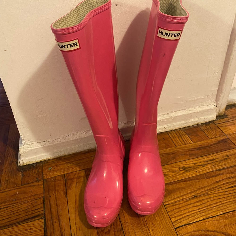 Hunter pink rain boots